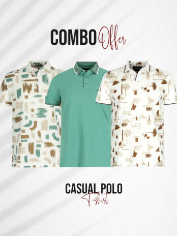 3 Pcs Casual Polo Shirt Combo-12 (Flat 40% off)