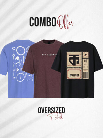 3 Pcs Oversized T-shirt Combo-3 (Flat 40% off)