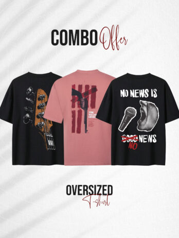 3 Pcs Oversized T-shirt Combo-4 (Flat 40% off)
