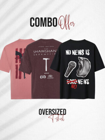 3 Pcs Oversized T-shirt Combo-5 (Flat 40% off)